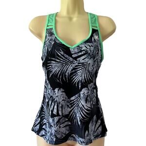 ZeroXposur Tropical Print Racer Back Tankini Top NWT Woman Size Small